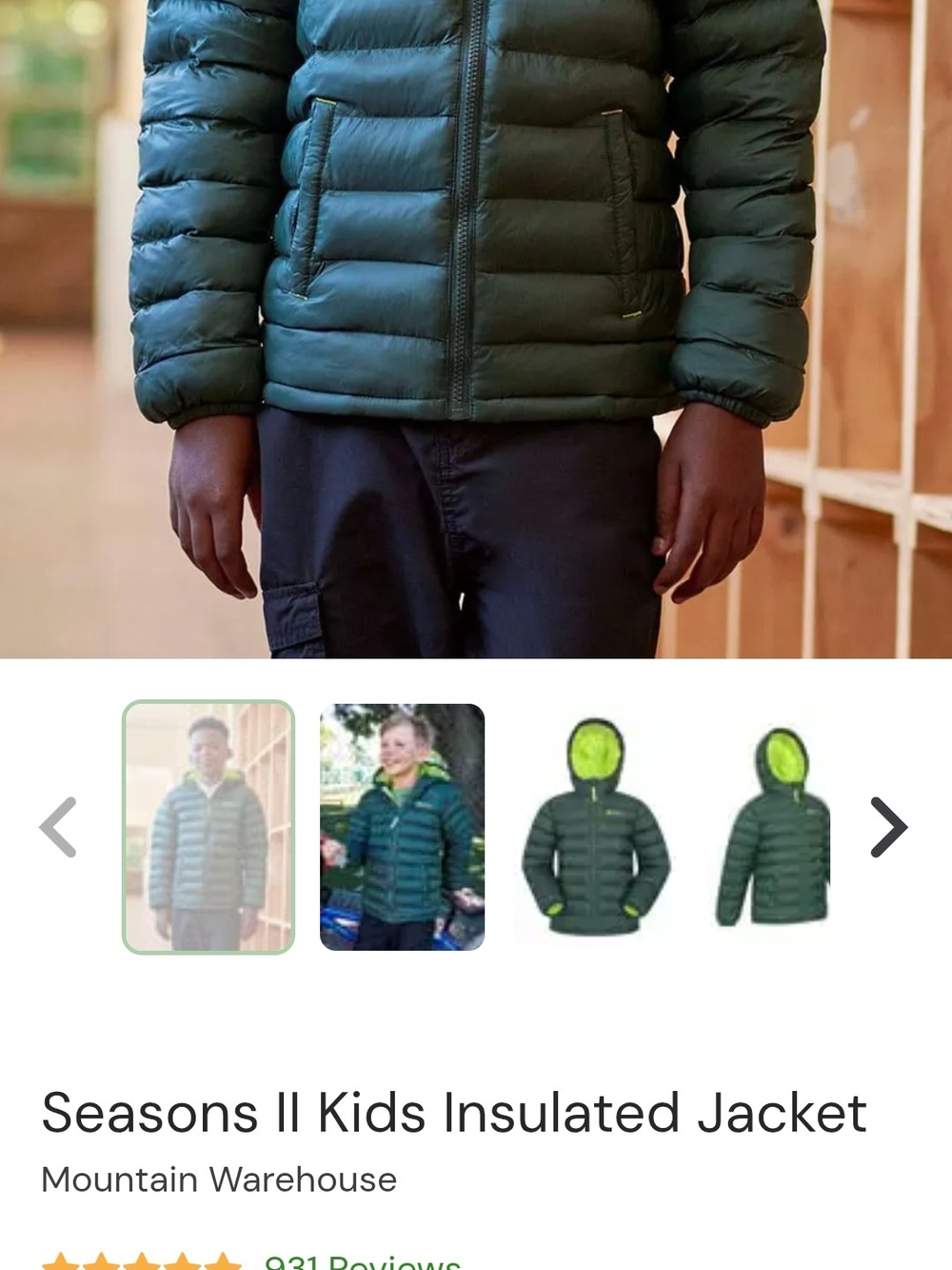 Kids Blue n lime Insulated Puffer Jacket